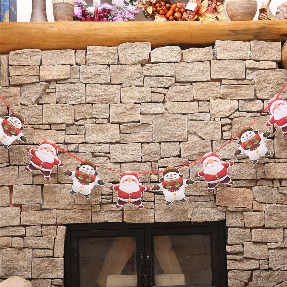 Banderas de Navidad, decoración colgante, 4 piezas, papel