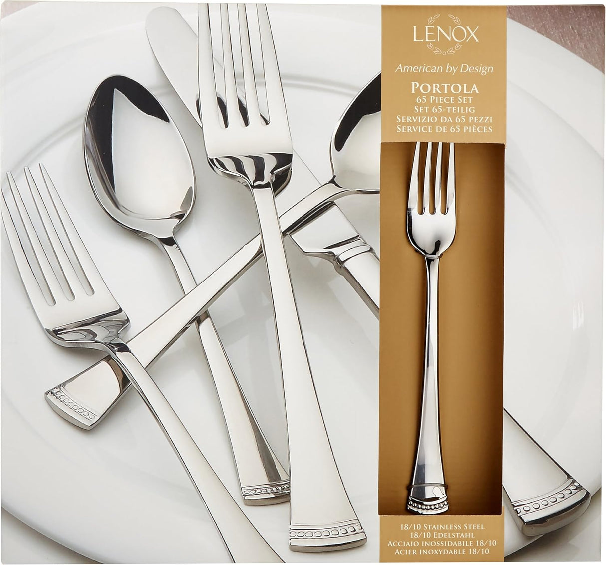 Juego de Cubiertos 65 Piezas Lenox Portola 815486 Elegante