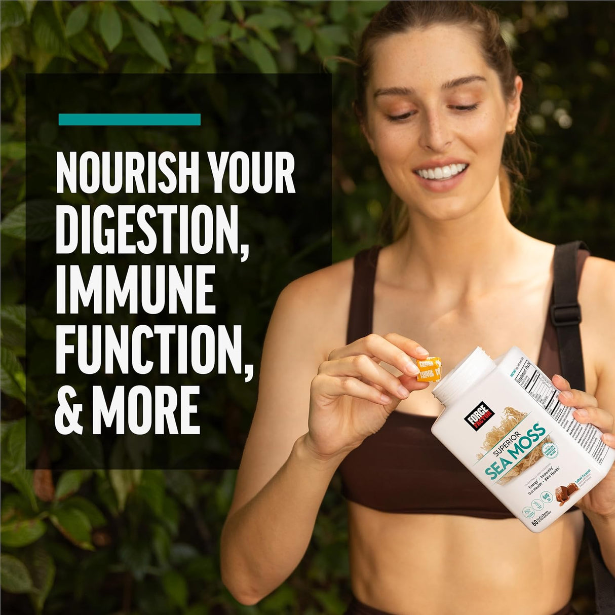 Force Factor Sea Moss, Suplemento Irish, Energía, Inmuno, 60 Soft Chews