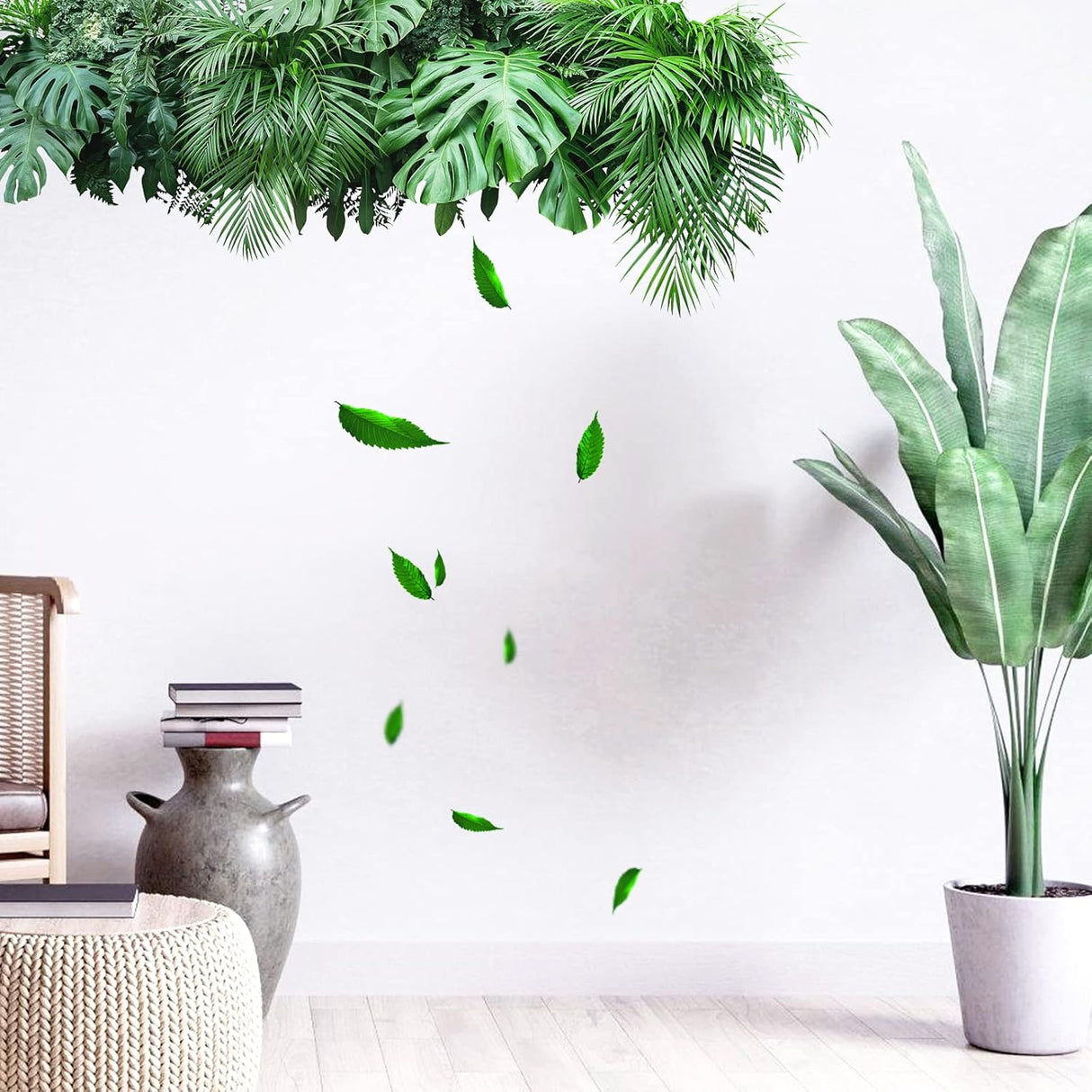 Adhesivo de Pared Hoja de Palma Tropical Decoración Removible