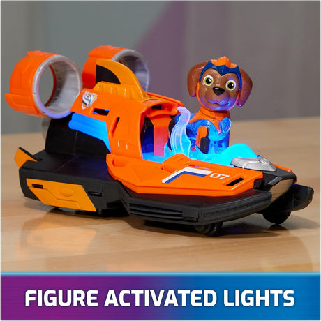 Película Paw Patrol Mighty: Bote Jet de Juguete con Zuma, Luces y Sonidos