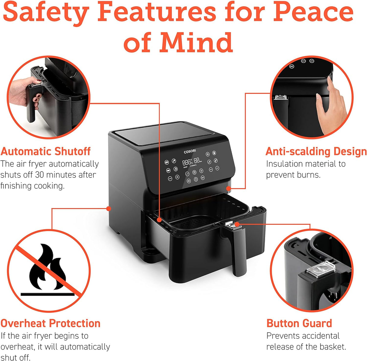 Air Fryer COSORI 12 en 1, 5.8QT, Cocina Rápida AdaptIQ