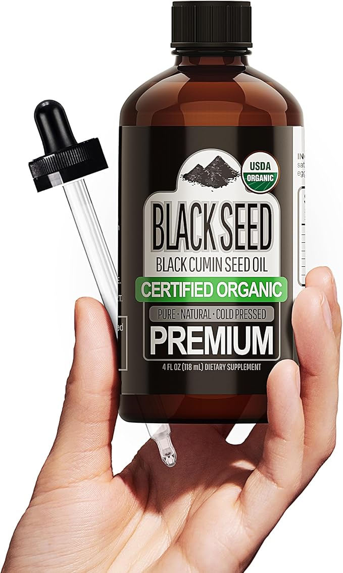 Aceite de Semilla Negra Orgánico Sun, 100% Puro, 4 oz.