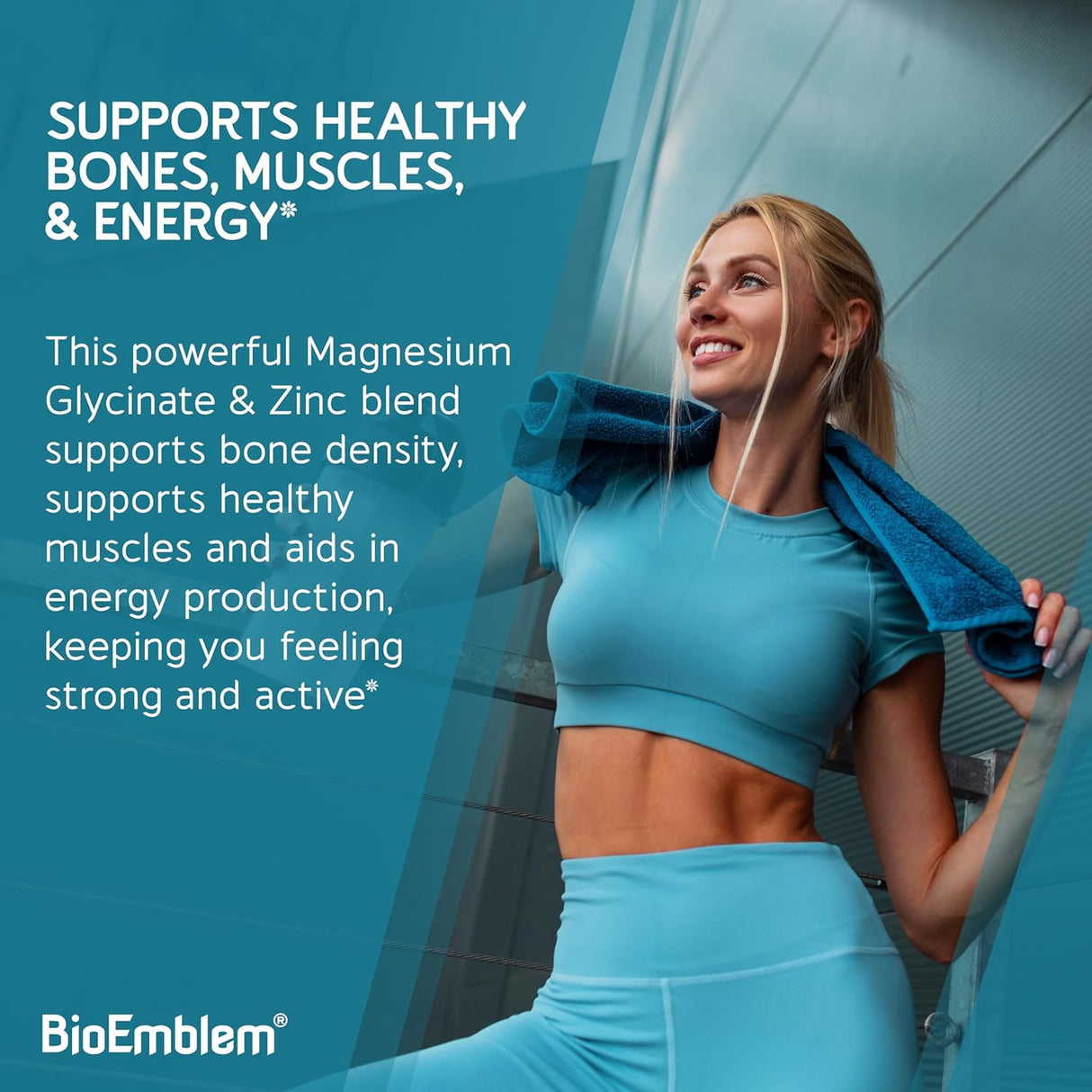 Magnesio Glicinato con Zinc BioEmblem 300mg 90 caps