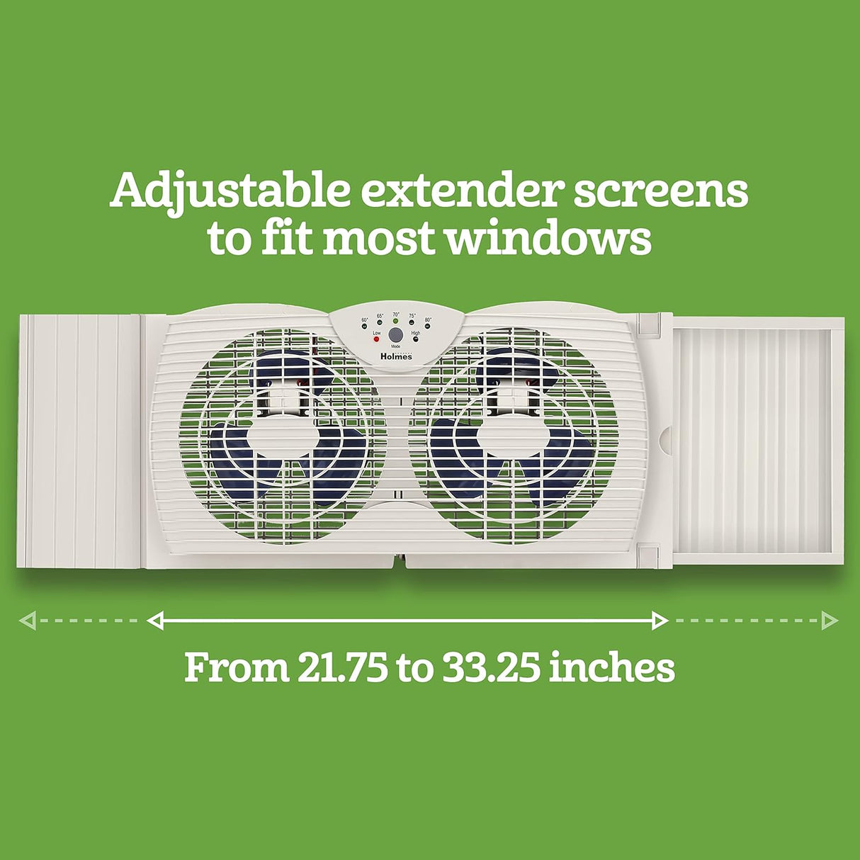 HOLMES Ventilador Doble Digital con Termostato, Modelo Dual Blade