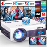 Proyector FUDONI 1080P WiFi 5G, portátil con pantalla 300