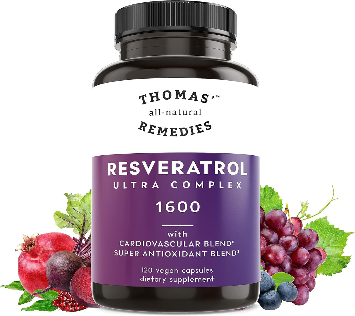 Suplemento Remedies Resveratrol 1600mg antioxidante orgánico