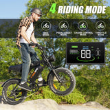Bicicleta eléctrica V20 1000W 28MPH 48V 15AH, suspensión completa