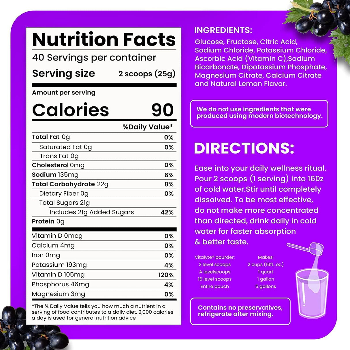 Mezcla Hidratante Vitalyte, Electrolitos Isotónicos, 6 Pack