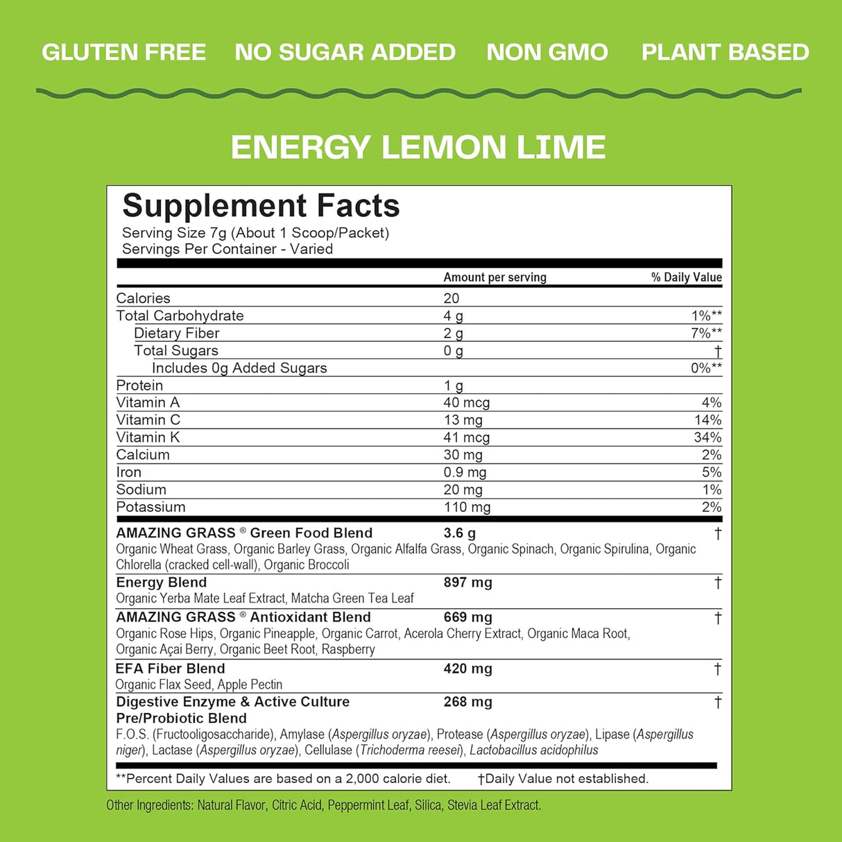 Suplemento Amazing grass Superalimento verde energético