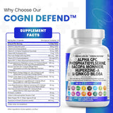 Suplemento de Nootrópicos con Alpha GPC, Bacopa, Ginkgo y Vitaminas