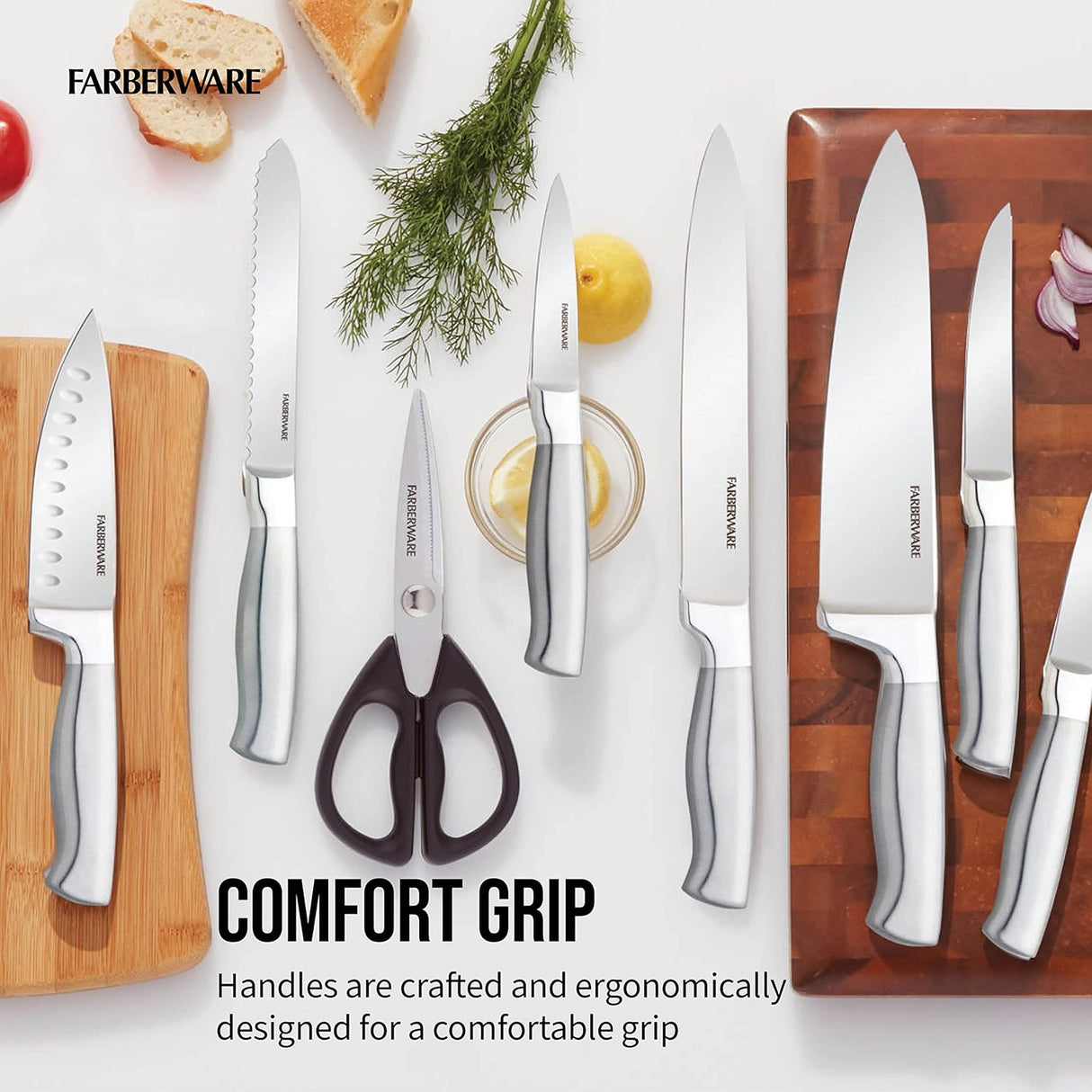 Juego de cuchillos de 13 piezas Farberware EdgeKeeper Negro