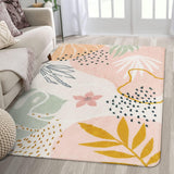 Alfombra rosa lavable para sala de estar, Rosa Lahome