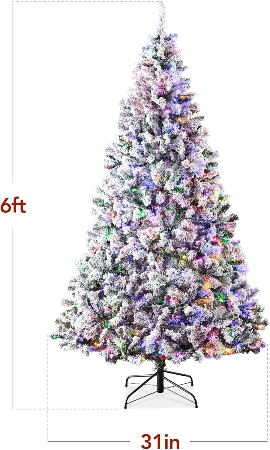 Árbol de Navidad Artificial 6ft Best Choice Products, Pre-iluminado