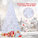 Árbol de Navidad 6Ft, COSTWAY, PVC, con soporte, modelo W-Stand