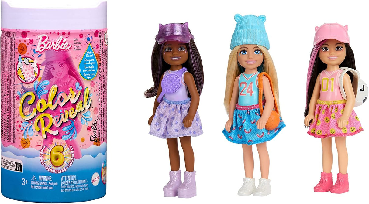 Muñeca Color Reveal Chelsea con Accesorios, Serie Deportiva