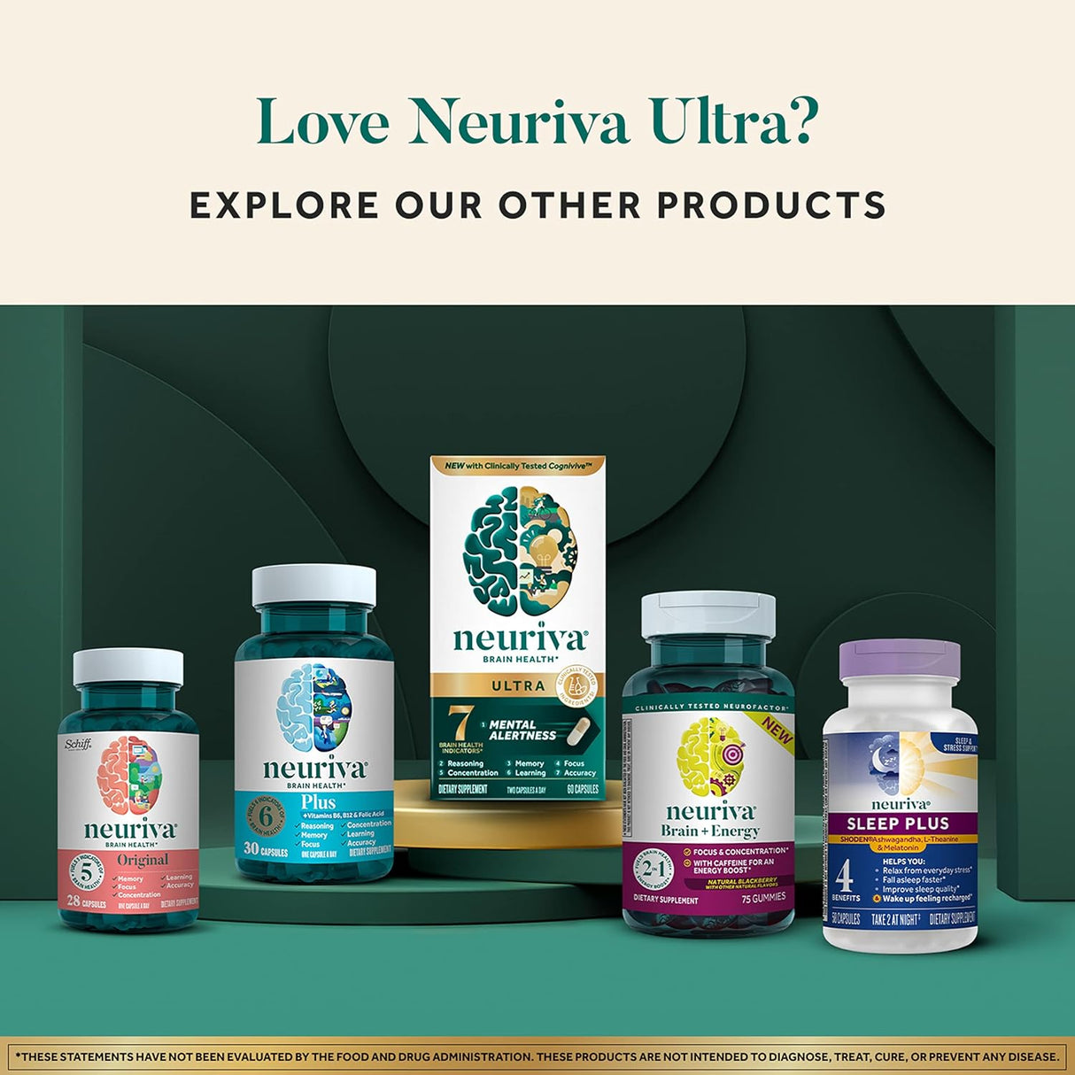 NEURIVA Ultra Decaffeinated Nootropic Brain Supplement, 60 Capsules