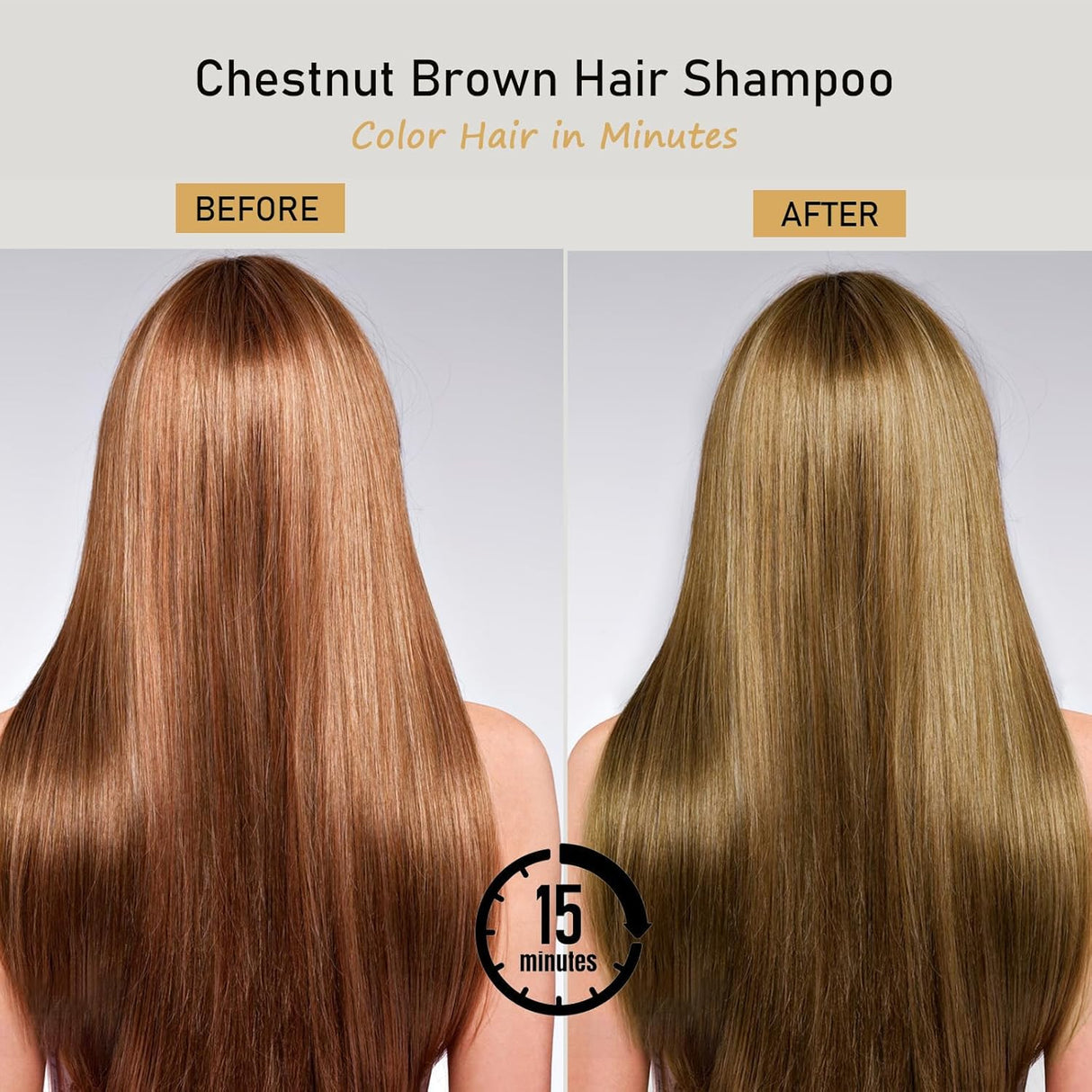 Shampoo de tinte para el cabello castaño natural Fvquhvo