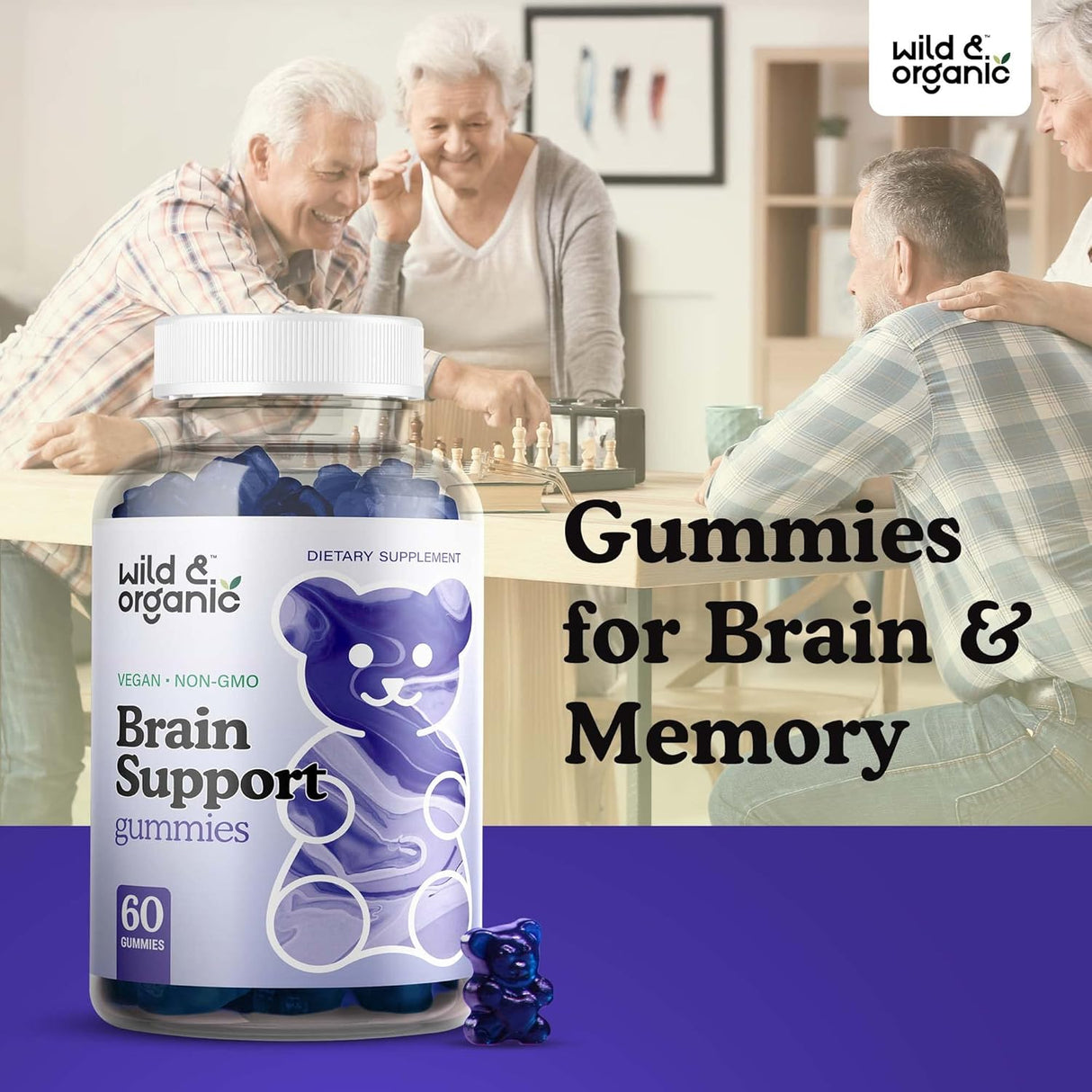 Suplemento Organic Gomitas potenciadoras del cerebro 60 und