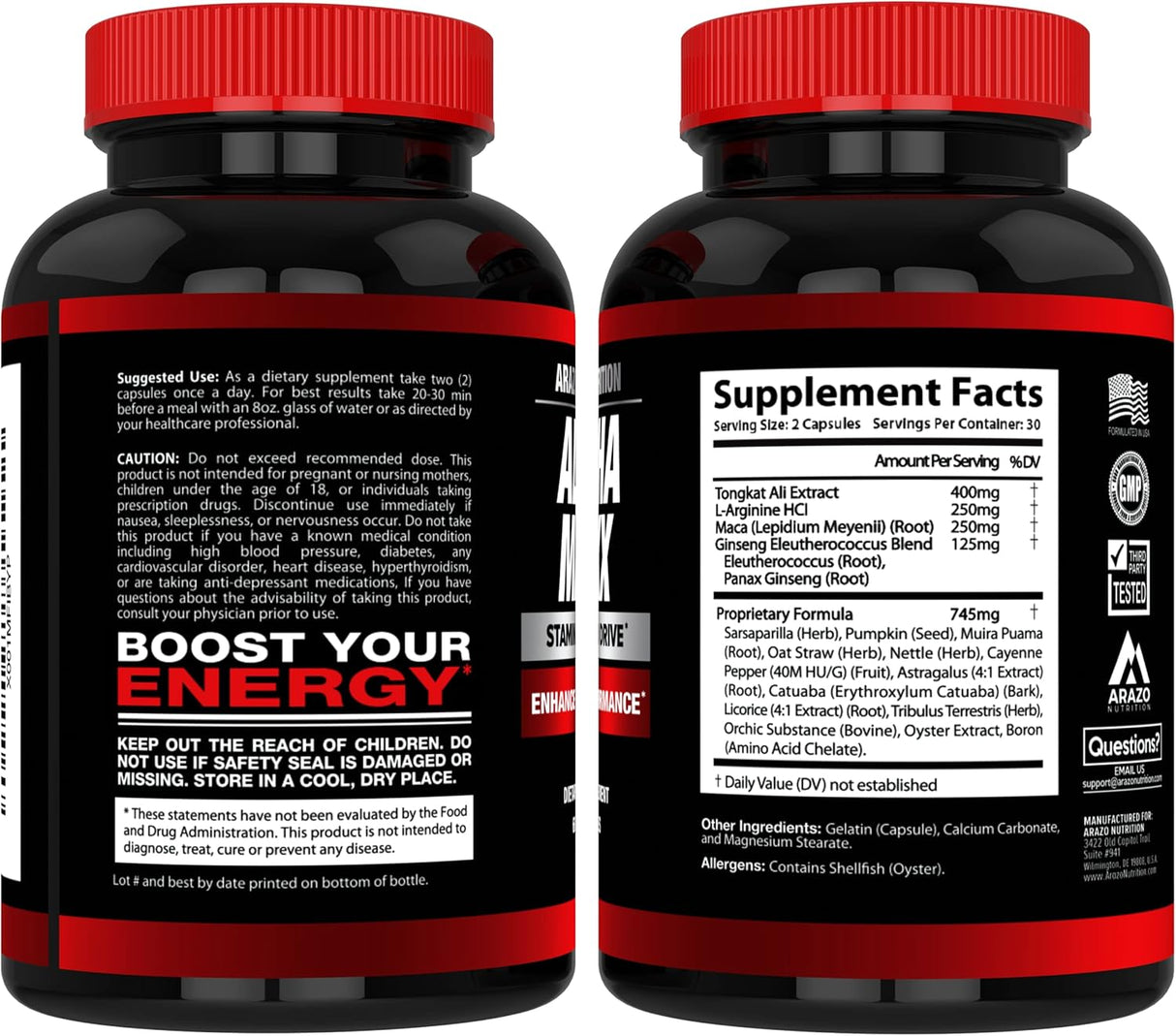 Suplemento Nutrition Alphamaxx  Ginseng Muira Puama Tribulus