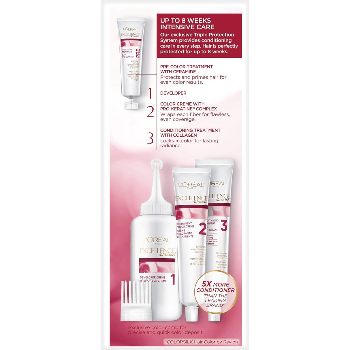 Crema de tinte permanente para cabello Excellence