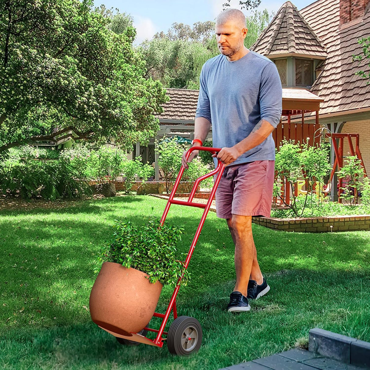Carretilla Goplus, P-Handle, 660 lbs, Ruedas de 10”, Modelo P