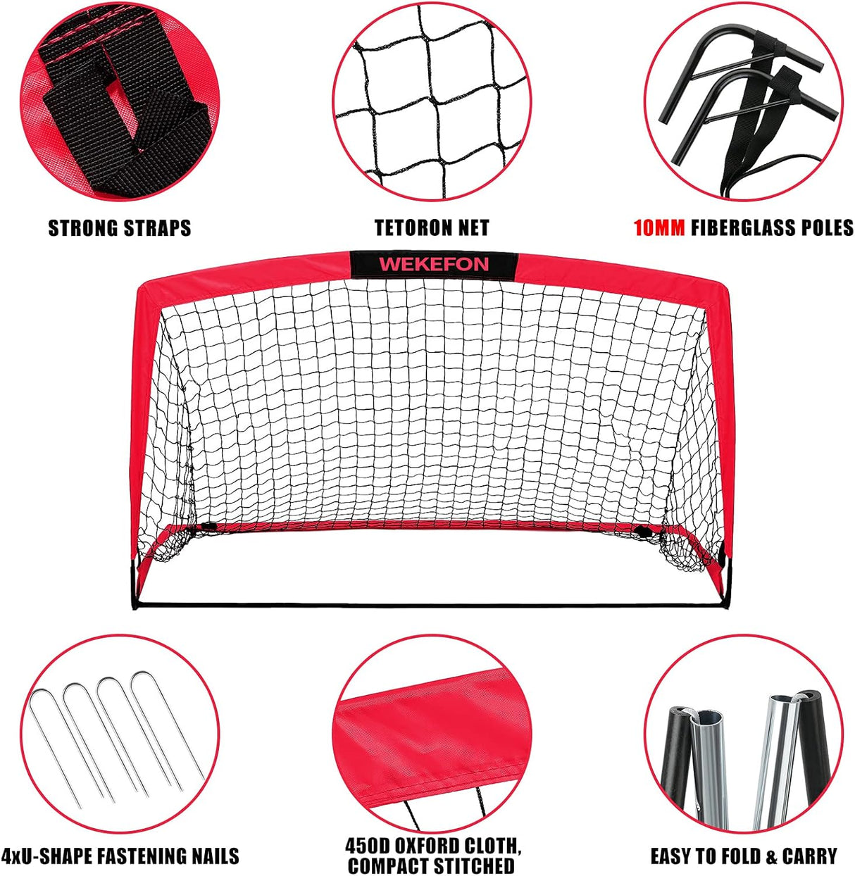 Red de futbol portatil con bolsa transparente
