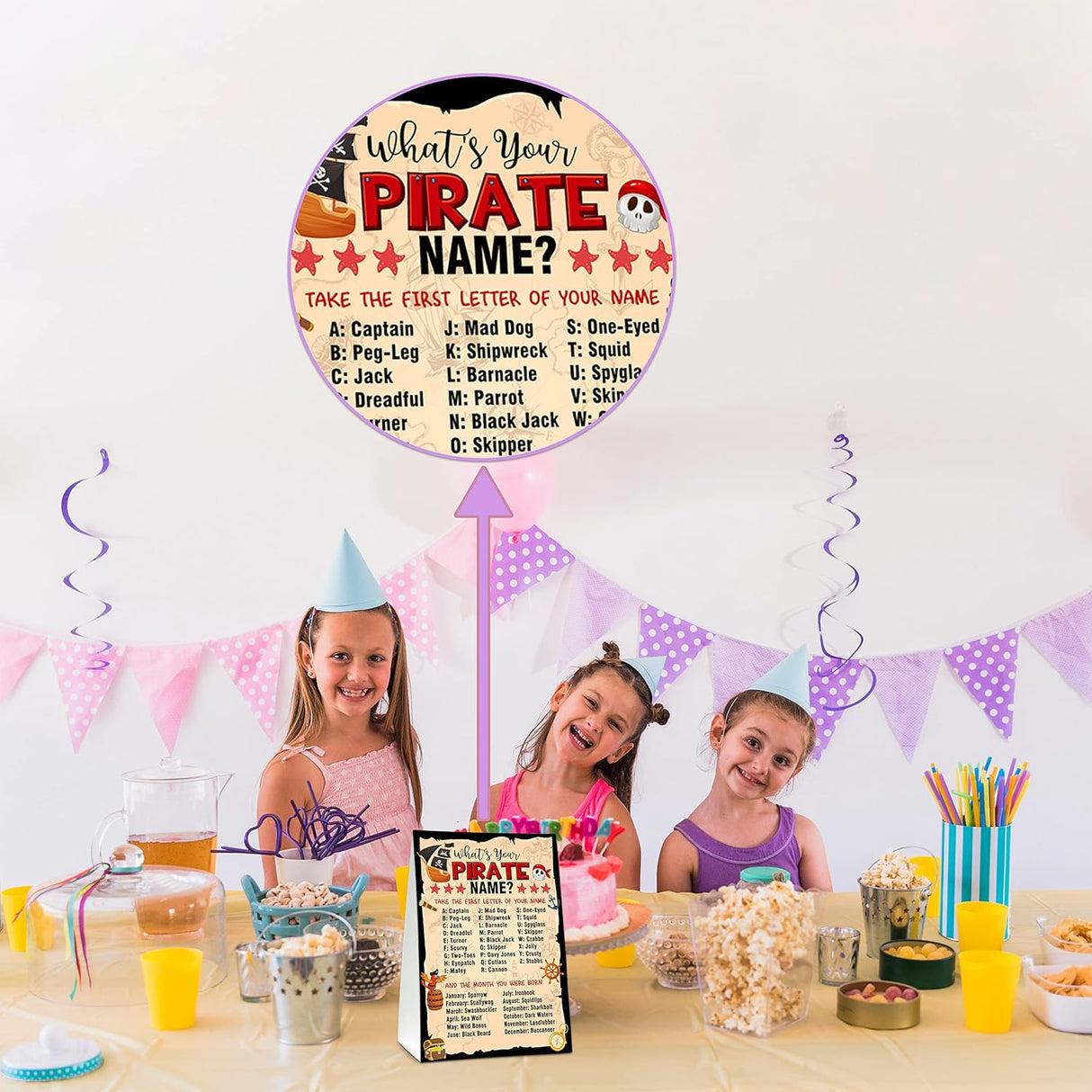 Juego de Nombres de Pirata - Fiesta Vintage - 30 Stickers 12