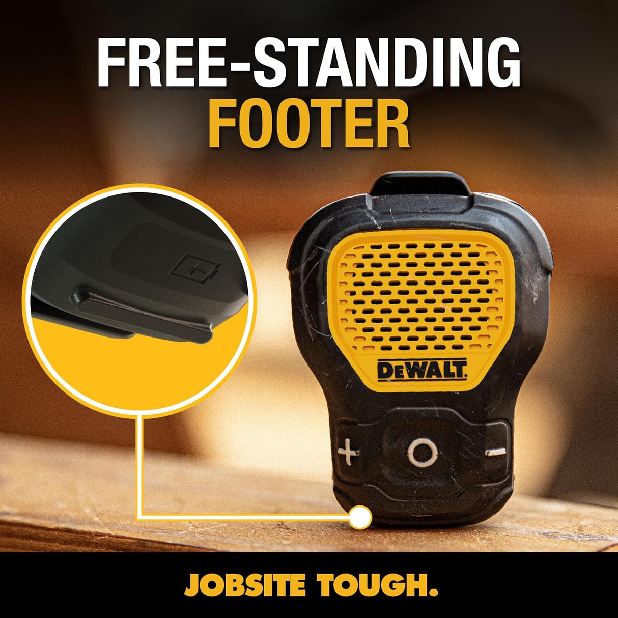 Altavoz Bluetooth portátil DEWALT, resistente al agua, clip-on