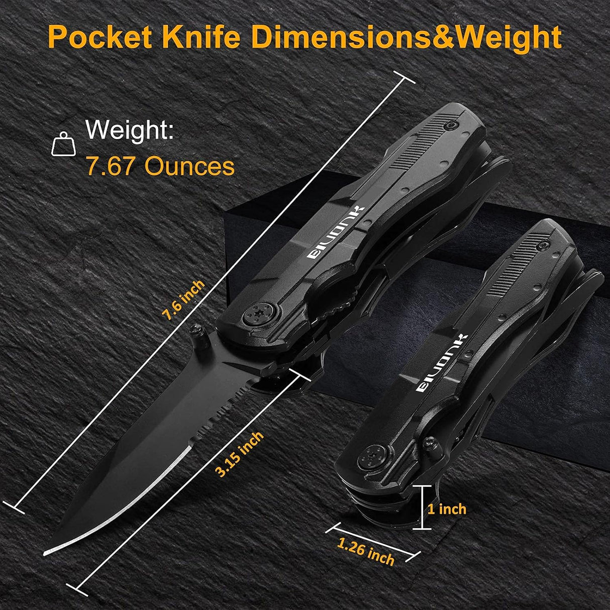 Cuchillo de bolsillo multiherramienta para hombres negro
