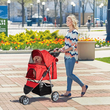 Carrito de Mascotas Plegable Elite con Rueda 360 para Viajar