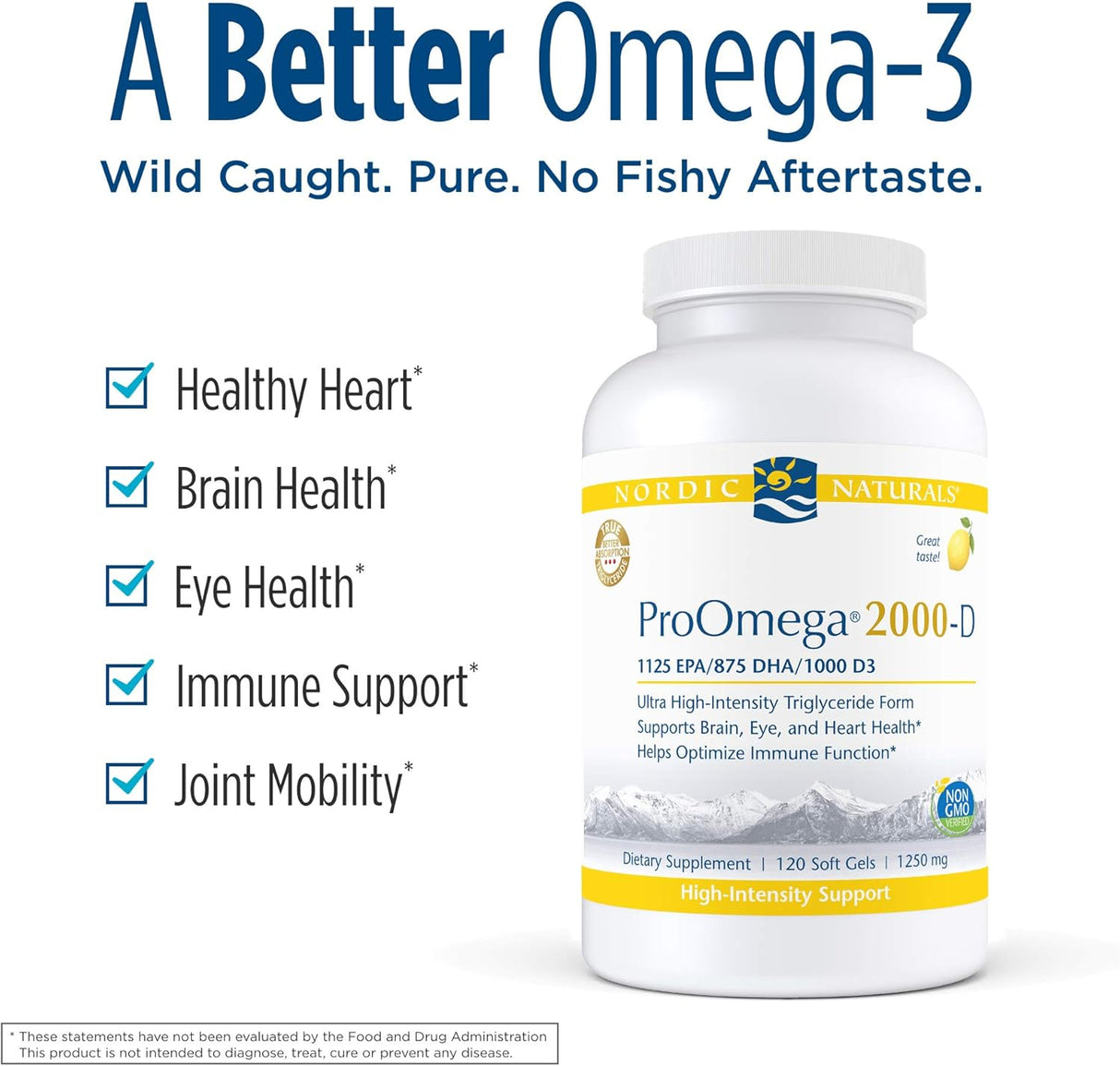 Suplemento Nordic Naturals ProOmega 2000-D sabor a limón
