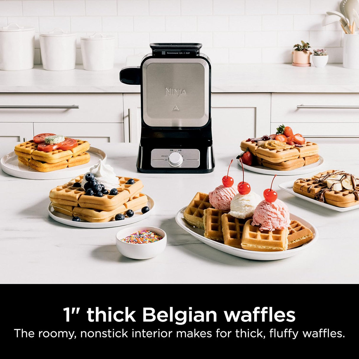 Máquina de Waffles Vertical, 5 Niveles de Tostado, BW1001