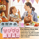 Moldes de Silicona Halloween Skull, 2PCS, 8 Cavidades, Food Grade
