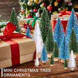 Mini Árboles de Navidad Artificiales con Base de Madera para Decoración