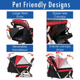 Carro de mascotas HPZ Pet Rover XL, resistente y convertible, 2ª Gen