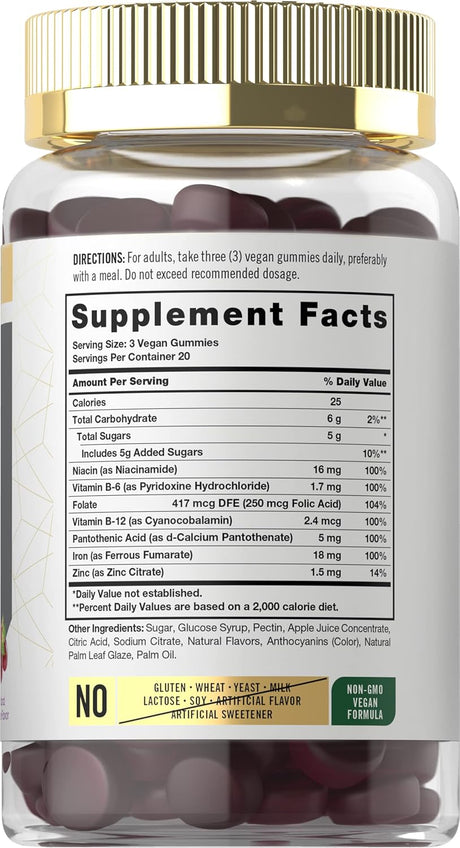 Suplemento Carlyle Gomitas de hierro Vitaminas  complejo B