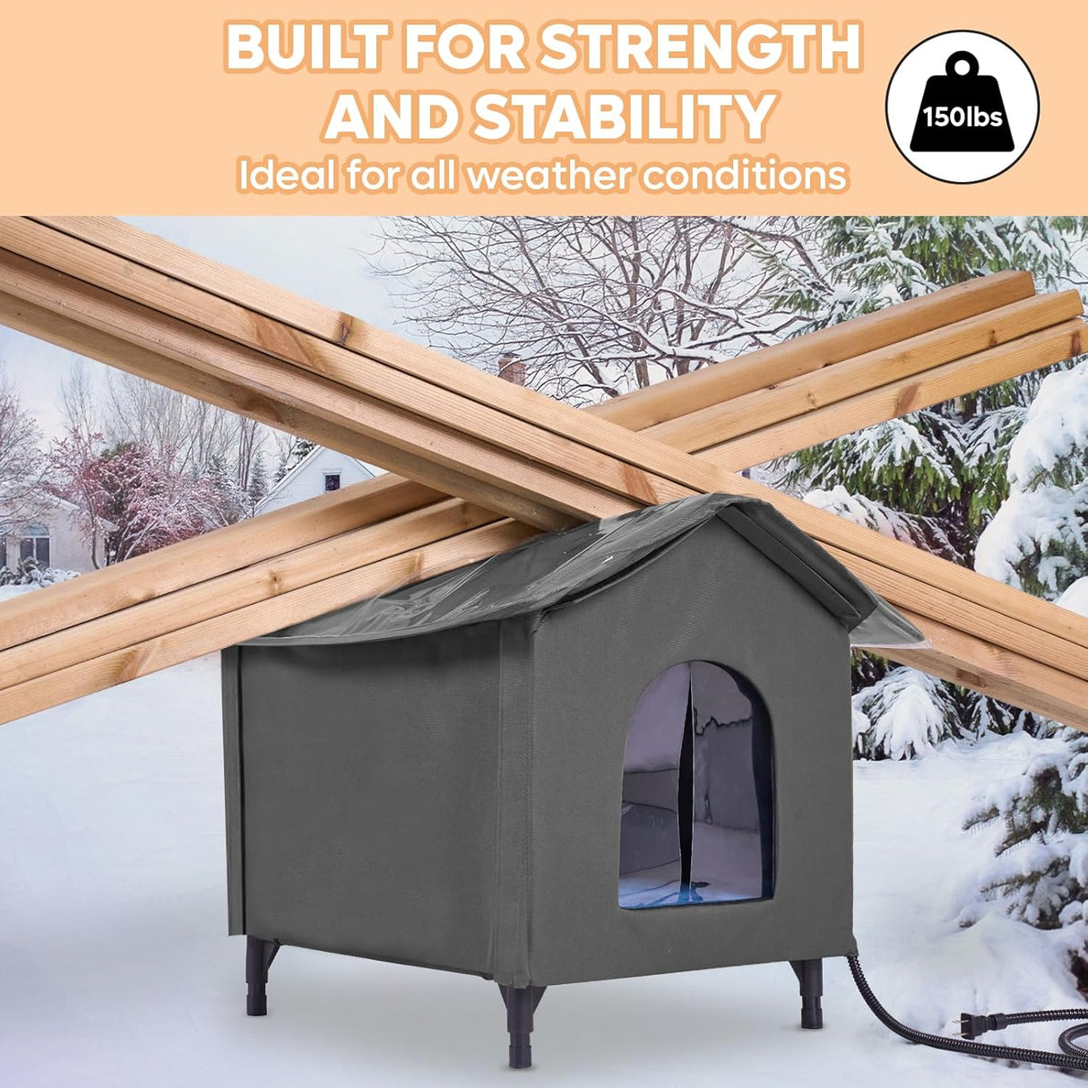 Casa Calentada para Gatos Bestier con Aislamiento y Timer