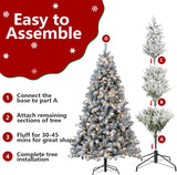 Árbol de Navidad Nevado de 7.5 ft con Luces y Funciones