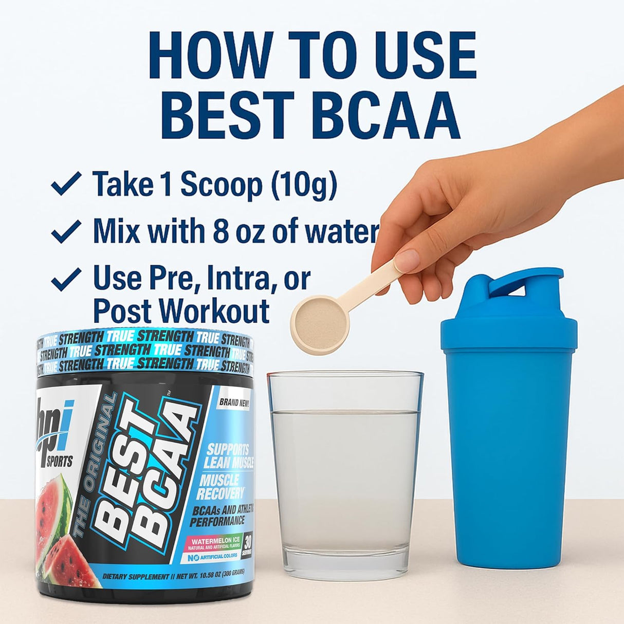 BPI Sports BCAA en Polvo - Recuperación Muscular - 30 Servings