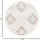 Alfombra Redonda de Diseño Marroquí, Ideal para Áreas de Tráfico (MTS688B-7R)
