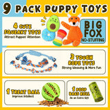 Zeaxuie 9 Pack Juguetes Lujo para Cachorros, Masticables con Sonajero