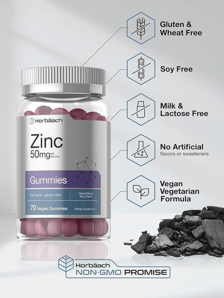 36 cepasGomitas de zinc de 50 mg 70 unidades Fórmula vegana