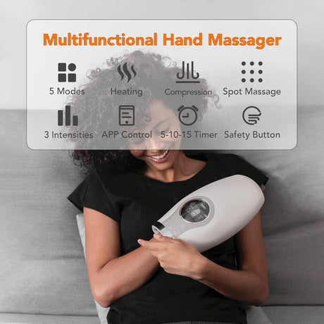Masajeador de Manos Breo WOWOS, Calentamiento, Control APP