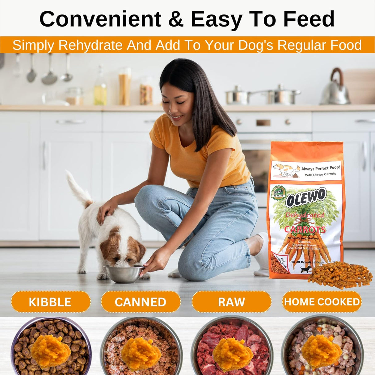 Vitaminas Deshidratado de zanahorias de perro
