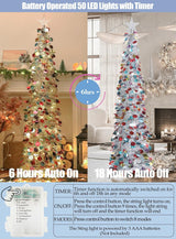 Árbol de Navidad Plegable con Luces Temporizadas - Modelo 5 FT