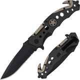 Cuchillo táctico 3 en 1 para militares y socorristas