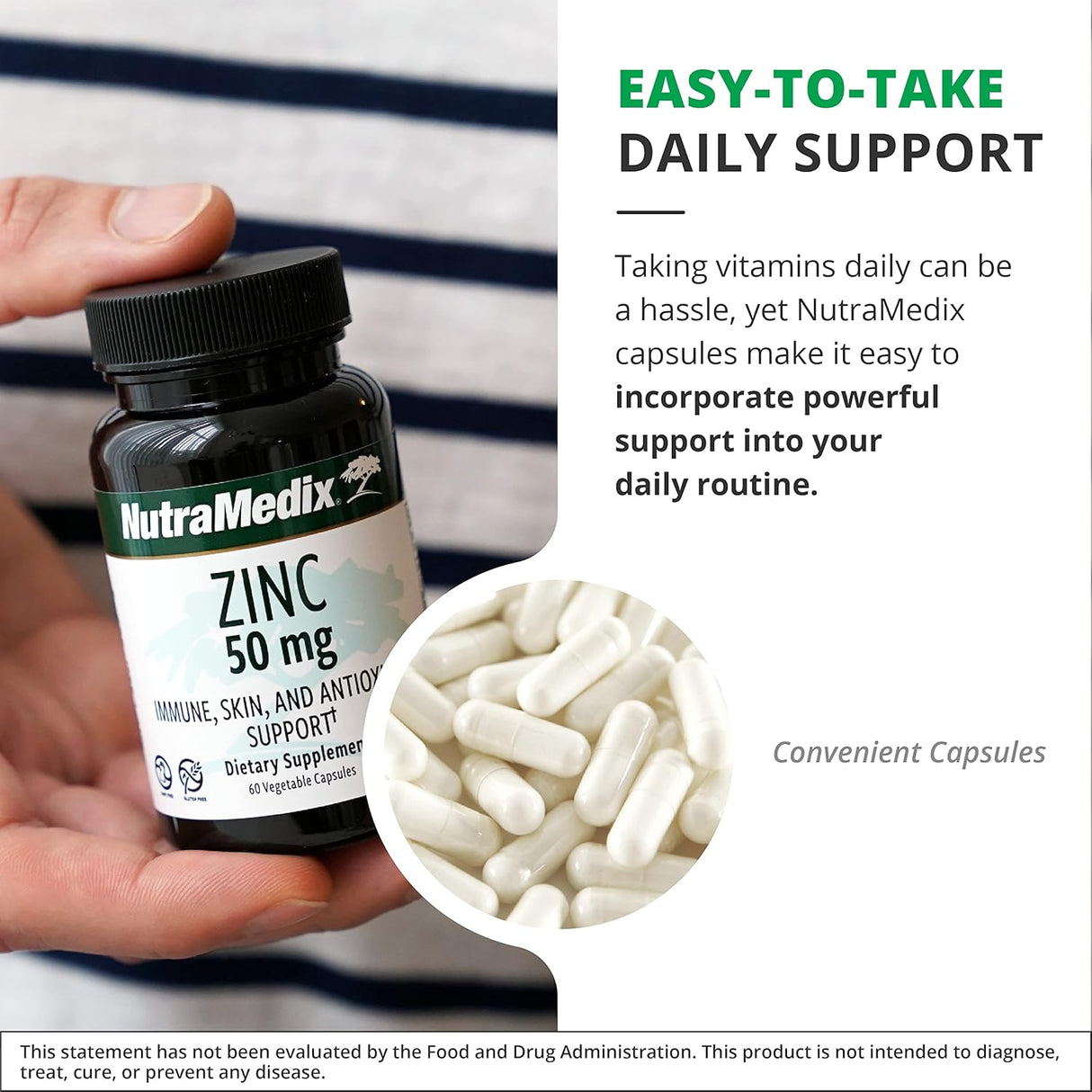 Suplementos Zinc 50 mg  inmunológico piel y antioxidante 60u