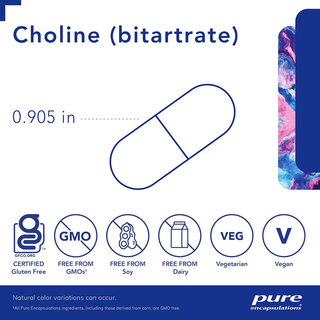 Suplemento Pure Encapsulations Colina (bitartrato)  100 und