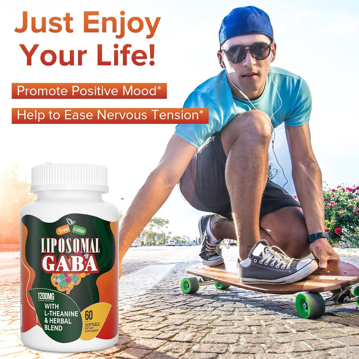 Suplementos de L-teanina de 1200 mg Complejo GABA